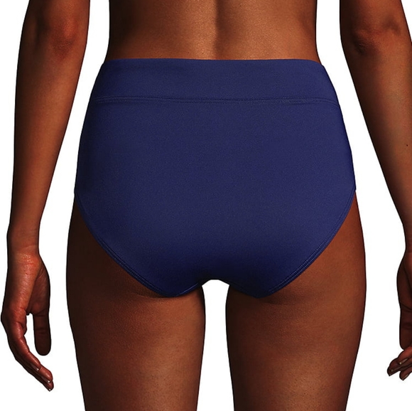 Lands' End Women's Tummy Control High Waisted Bikini Swim Bottom - Picture 2 of 6